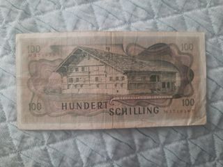 Billete de Austria   100 shilling, circulado