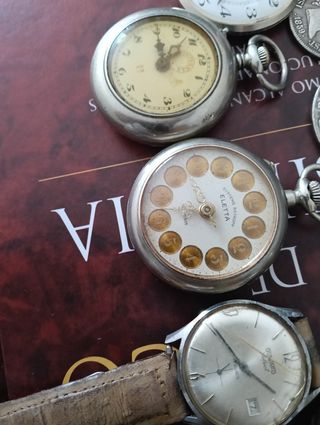 Lote relojes y monedas antiguas