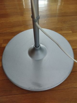 Lámpara pie 2 luces - metal blanco plata
