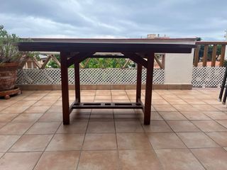 Mesa exterior teca oval extensible