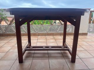 Mesa exterior teca oval extensible