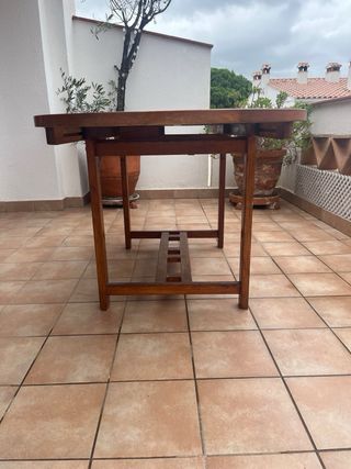 Mesa exterior teca oval extensible