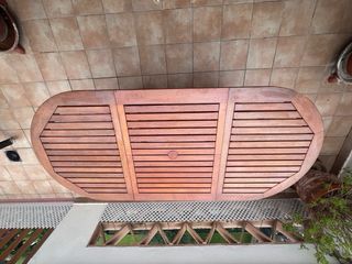 Mesa exterior teca oval extensible