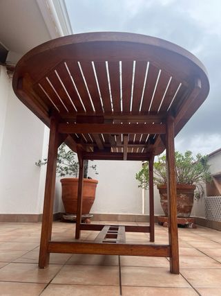 Mesa exterior teca oval extensible