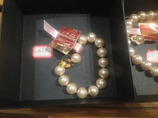 Pulseras perlas Majorica beige/dorado
