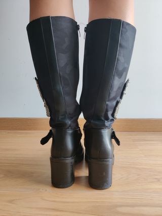 Botas altas negras tacón - talla 38