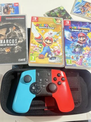 Nintendo Switch OLED + 3 juegos control y estuche