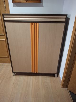 Zapatero madera 120x100x10 beige-marrón