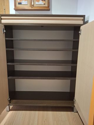 Zapatero madera 120x100x10 beige-marrón