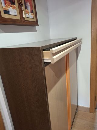 Zapatero madera 120x100x10 beige-marrón