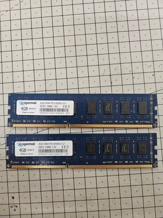 Ram da 2x4Gb DDR3 PC3-8500U (Totale 8Gb)