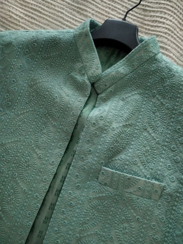 Chaleco tejido turquesa