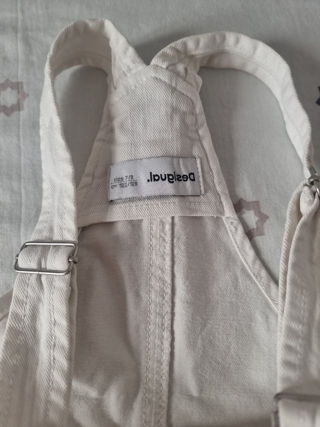 2 Petos niña (7 años) - Vaqueros y blanco