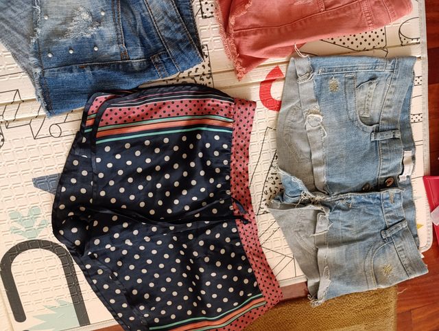 Lote de 4 shorts vaqueros