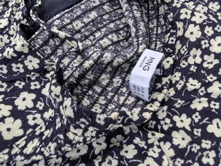 Vestido flores blanco y negro