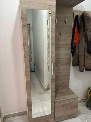 Recibidor con espejo - Madera