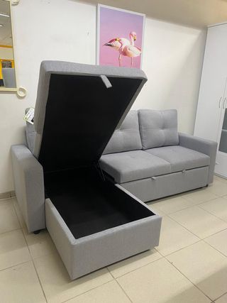 Sofá chaise longue cama gris - NUEVO