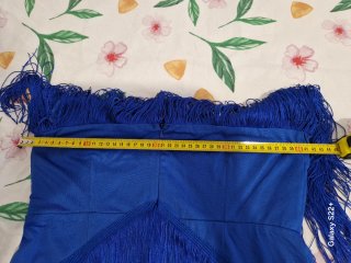 Vestido flecos azul - Talla L