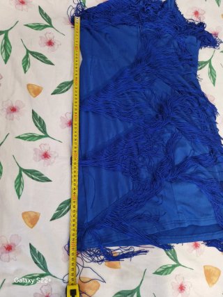 Vestido flecos azul - Talla L