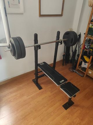 Press banca y barra - Banco musculación. SIN DISCO
