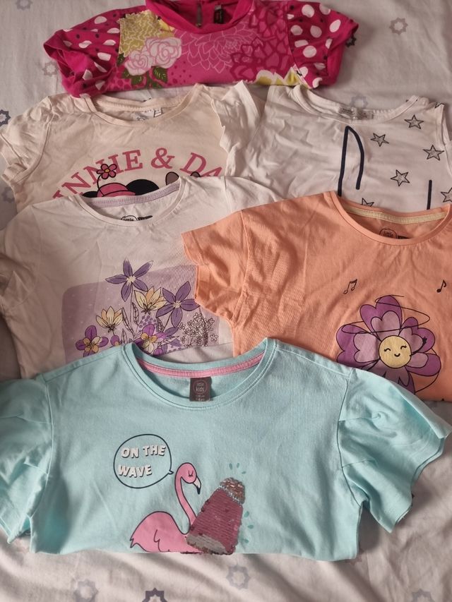 6 Camisetas Niña 6-7 años.