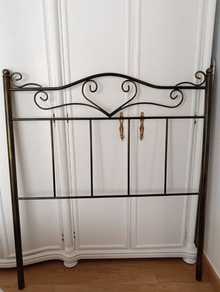Cabecero cama 105cm metal negro-dorado