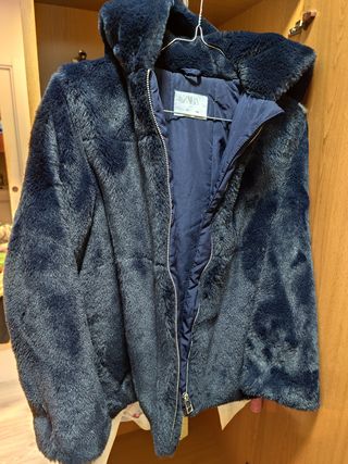 Abrigo Zara pelo azul - Talla M
