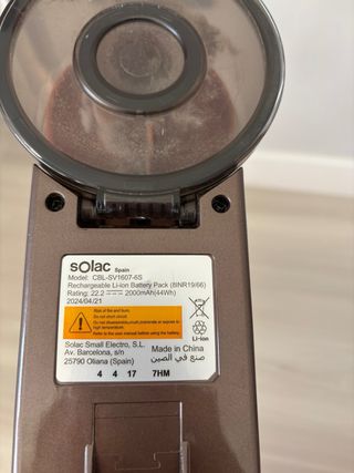 Aspiradora escoba inalámbrica Solac Turbobat Exper