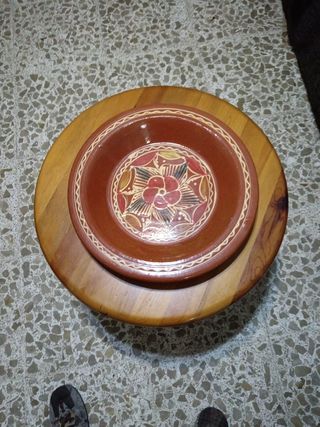 Plato marroquí artesanal 42cm de cerámica 
