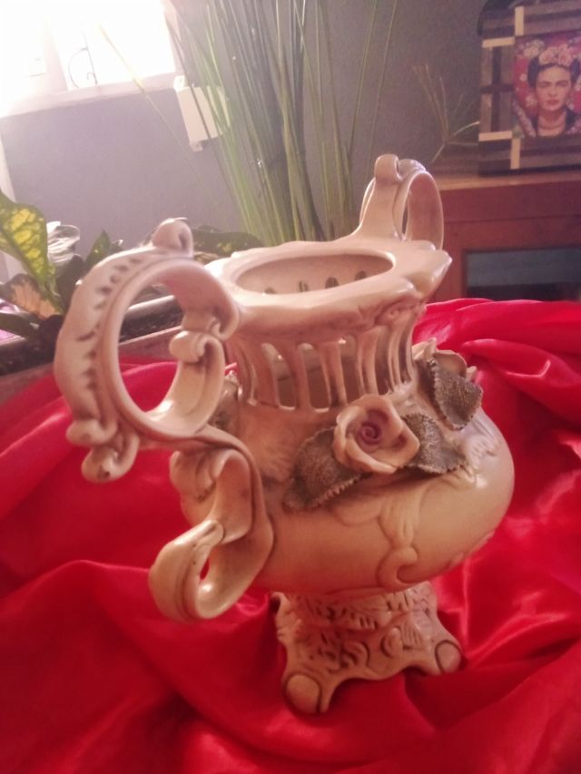 Jarrón ceramica beige