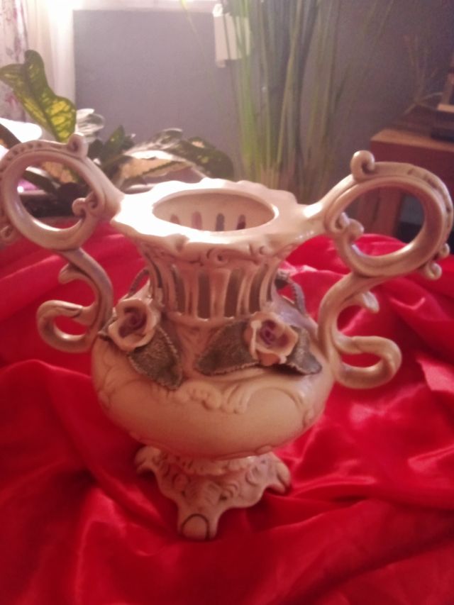 Jarrón ceramica beige