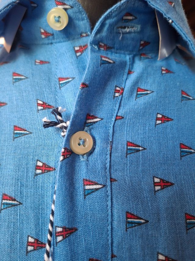 Camicia Bahamas Uomo - Blu a Fantasia nautica