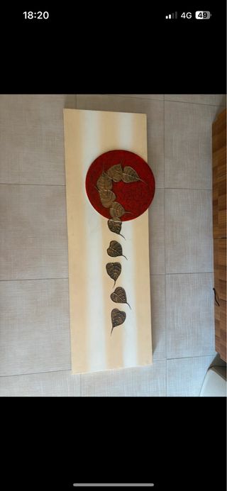 Quadro decorativo foglie rosse