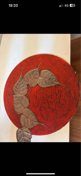 Quadro decorativo foglie rosse