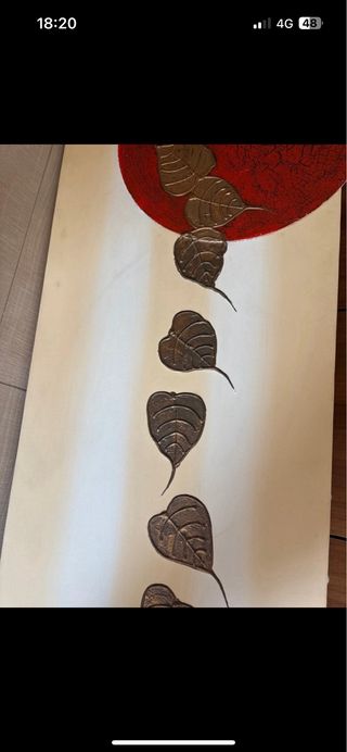 Quadro decorativo foglie rosse