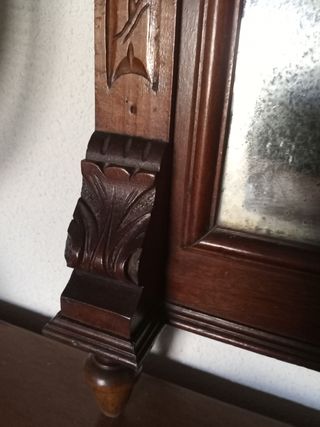 Espejo antiguo madera noble caoba tallada