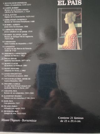 Láminas Museo Thyssen: 21 cuadros
