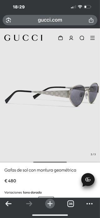 Gafas Gucci geométricas - Plata