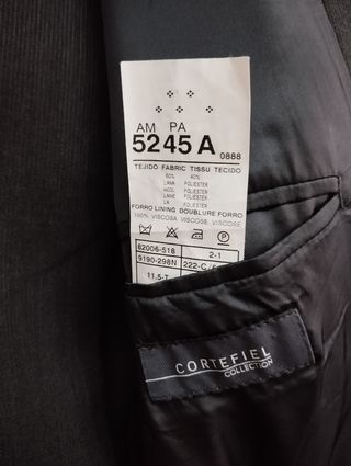 Traje Cortefiel Negro - Talla 52