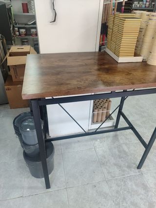 Mesa alta bar - marrón y negra
