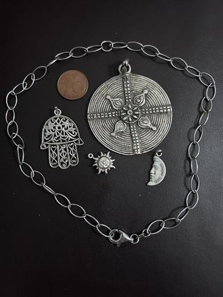 Collar plata 925 - 5 colgantes