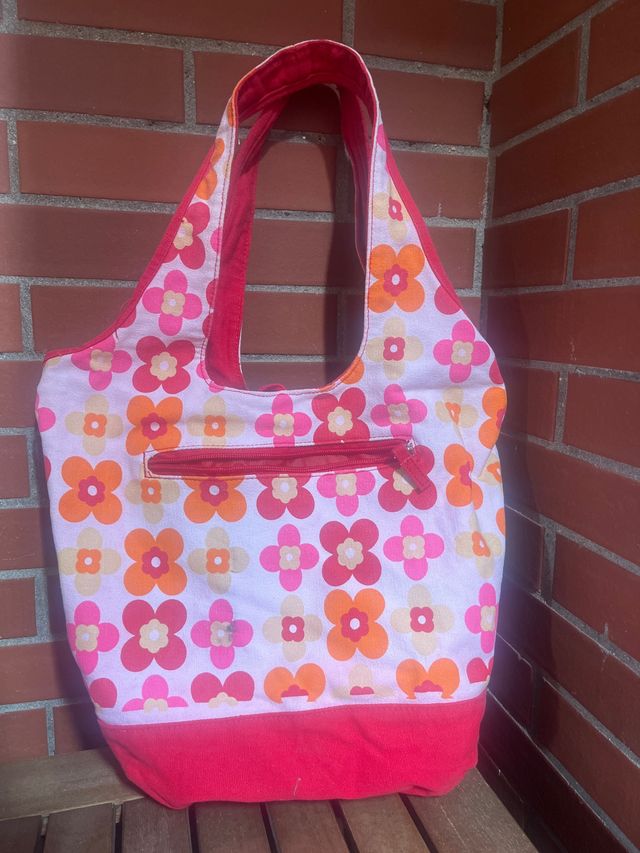 Bolsito flores rosa-rojo