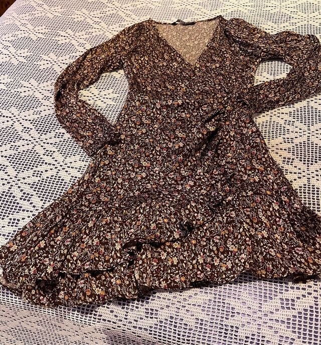 Vestido Zara estampado flores XS