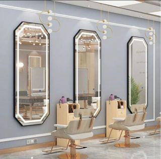Espejos tocador peluquería LED hexagonales