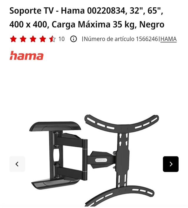 Soporte TV articulado HAMA Completo Mod.00118619