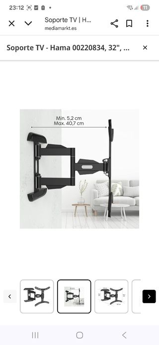 Soporte TV articulado HAMA Completo Mod.00118619