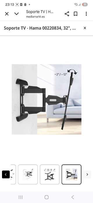 Soporte TV articulado HAMA Completo Mod.00118619