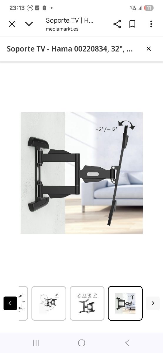 Soporte TV articulado HAMA Completo Mod.00118619