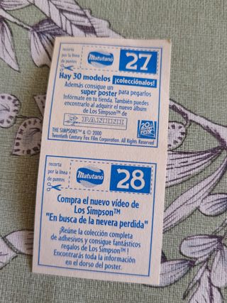 Cromos Los Simpson Matutano (8 sobres) ¡Sin abrir!