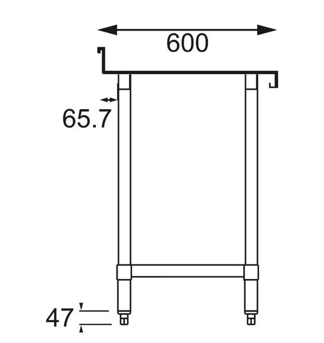 Mesa acero inox desmontable Vogue.